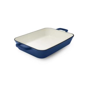 Grand Feu Enamel Cast Iron 33cm Roasting Tray | Blue | PAN33BLUE