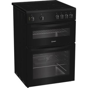 Indesit 60cm Electric Double Cooker with Ceramic Hob | Black | IDE6VMB